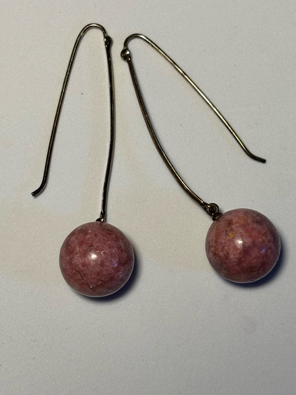 Jay King DRT 925 Sterling Silver Rhodonite Dangle Earrings 16mm 2” Drop - Picture 3 of 4